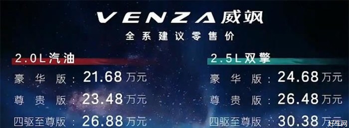 广汽丰田威飒上市 售价21.68-30.38万元